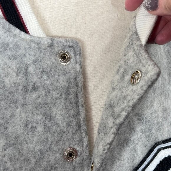 THE GREII ACS Varsity Jacket Letter C Gray/Black/White Sz M NWT - Picture 2 of 7